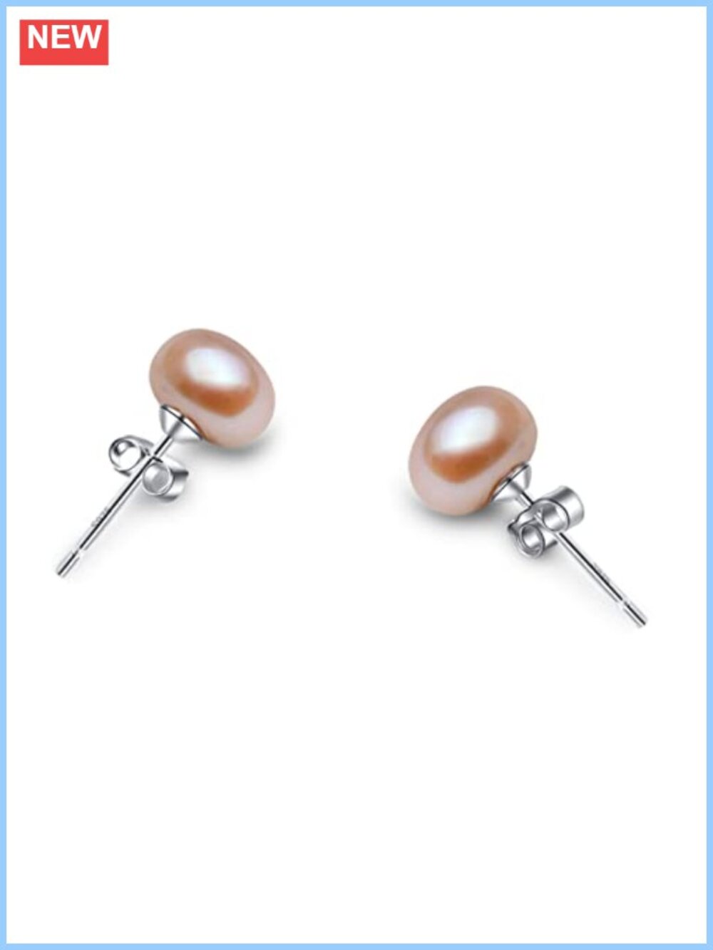 Sterling Silver Cultured Freshwater Pearl Stud Earrings Hypoallergenic